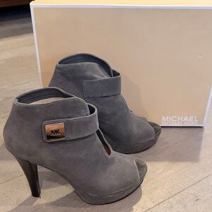 Michael Kors Charcoal Peep Toe Heeled Boots